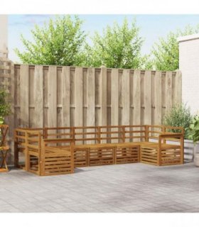 vidaXL Outdoor Sofa Set 7 pcs 7-Seaters Natural Solid Acacia Wood