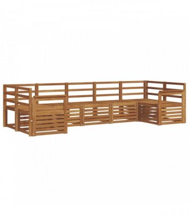 vidaXL Outdoor Sofa Set 7 pcs 7-Seaters Natural Solid Acacia Wood