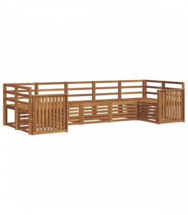 vidaXL Outdoor Sofa Set 7 pcs 7-Seaters Natural Solid Acacia Wood