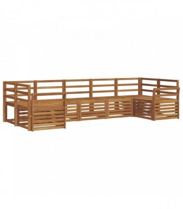 vidaXL Outdoor Sofa Set 7 pcs 7-Seaters Natural Solid Acacia Wood