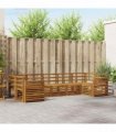 vidaXL Outdoor Sofa Set 7 pcs 7-Seaters Natural Solid Acacia Wood