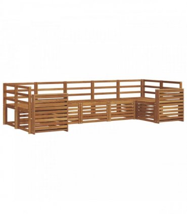 vidaXL Outdoor Sofa Set 7 pcs 7-Seaters Natural Solid Acacia Wood