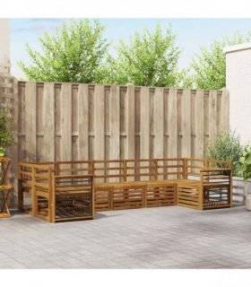vidaXL Outdoor Sofa Set 7 pcs 7-Seaters Natural Solid Acacia Wood