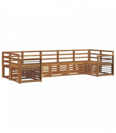 vidaXL Outdoor Sofa Set 7 pcs 7-Seaters Natural Solid Acacia Wood