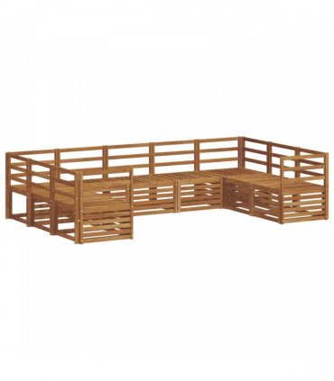 vidaXL Outdoor Sofa Set 9 pcs 9-Seaters Natural Solid Acacia Wood