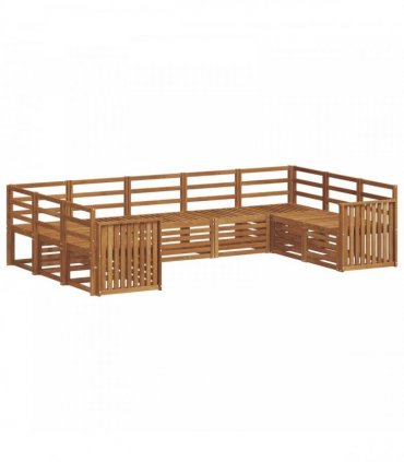 vidaXL Outdoor Sofa Set 9 pcs 9-Seaters Natural Solid Acacia Wood