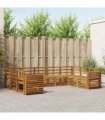 vidaXL Outdoor Sofa Set 9 pcs 9-Seaters Natural Solid Acacia Wood