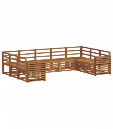 vidaXL Outdoor Sofa Set 9 pcs 9-Seaters Natural Solid Acacia Wood