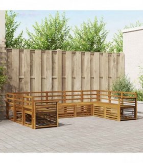 vidaXL Outdoor Sofa Set 9 pcs 9-Seaters Natural Solid Acacia Wood