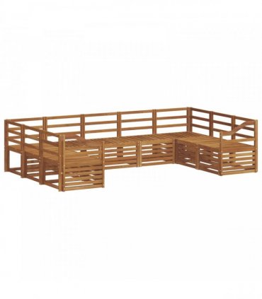 vidaXL Outdoor Sofa Set 9 pcs 9-Seaters Natural Solid Acacia Wood