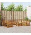 vidaXL Outdoor Sofa Set 10 pcs 9-Seaters Natural Solid Acacia Wood