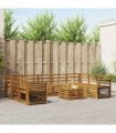 vidaXL Outdoor Sofa Set 10 pcs 9-Seaters Natural Solid Acacia Wood
