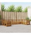 vidaXL Outdoor Sofa Set 10 pcs 10-Seaters Natural Solid Acacia Wood