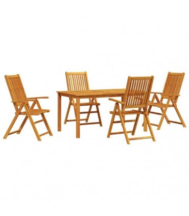 vidaXL Garden Dining Set 5 pcs Brown Solid Acacia Wood