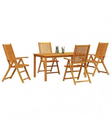 vidaXL Garden Dining Set 5 pcs Brown Solid Acacia Wood