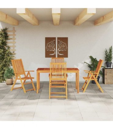 vidaXL Garden Dining Set 5 pcs Brown Solid Acacia Wood