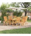 vidaXL Garden Dining Set 7 pcs Brown Solid Acacia Wood