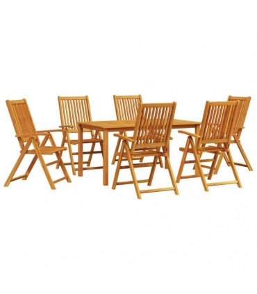 vidaXL Garden Dining Set 7 pcs Brown Solid Acacia Wood