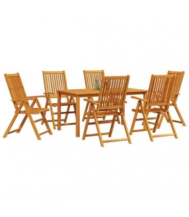 vidaXL Garden Dining Set 7 pcs Brown Solid Acacia Wood