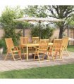 vidaXL Garden Dining Set 7 pcs Brown Solid Acacia Wood