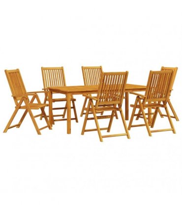 vidaXL Garden Dining Set 7 pcs Brown Solid Acacia Wood