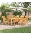 vidaXL Garden Dining Set 9 pcs Brown Solid Acacia Wood