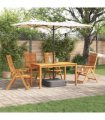 vidaXL Garden Dining Set 5 pcs Brown Solid Acacia Wood