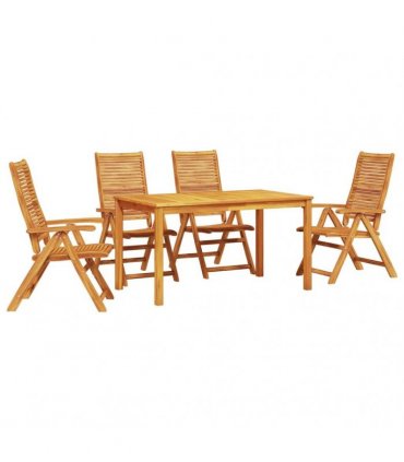 vidaXL Garden Dining Set 5 pcs Brown Solid Acacia Wood