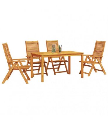 vidaXL Garden Dining Set 5 pcs Brown Solid Acacia Wood