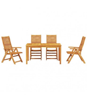 vidaXL Garden Dining Set 5 pcs Brown Solid Acacia Wood