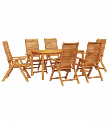 vidaXL Garden Dining Set 7 pcs Brown Solid Acacia Wood
