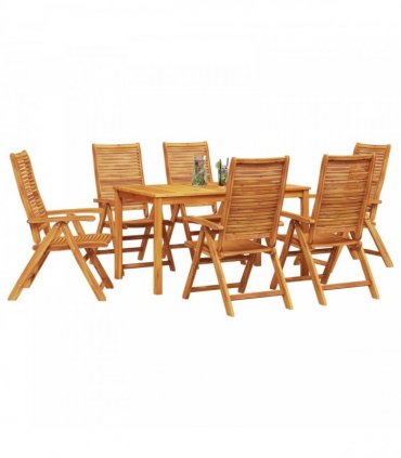 vidaXL Garden Dining Set 7 pcs Brown Solid Acacia Wood