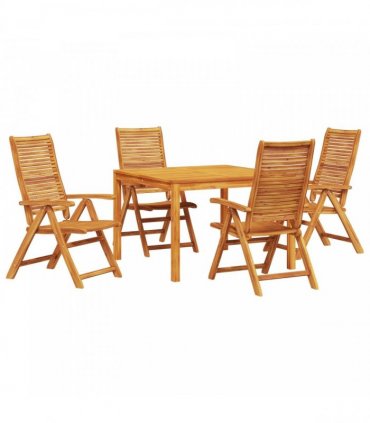 vidaXL Garden Dining Set 5 pcs Brown Solid Acacia Wood