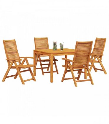 vidaXL Garden Dining Set 5 pcs Brown Solid Acacia Wood
