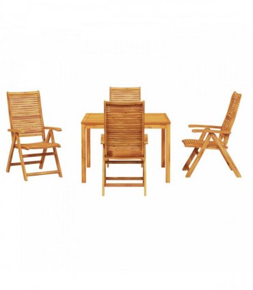 vidaXL Garden Dining Set 5 pcs Brown Solid Acacia Wood