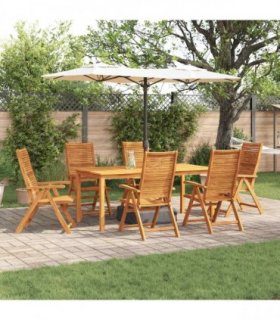 vidaXL Garden Dining Set 7 pcs Brown Solid Acacia Wood