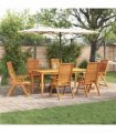 vidaXL Garden Dining Set 7 pcs Brown Solid Acacia Wood