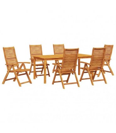 vidaXL Garden Dining Set 7 pcs Brown Solid Acacia Wood