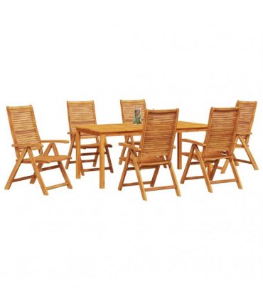 vidaXL Garden Dining Set 7 pcs Brown Solid Acacia Wood