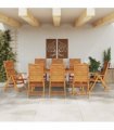 vidaXL Garden Dining Set 9 pcs Brown Solid Acacia Wood