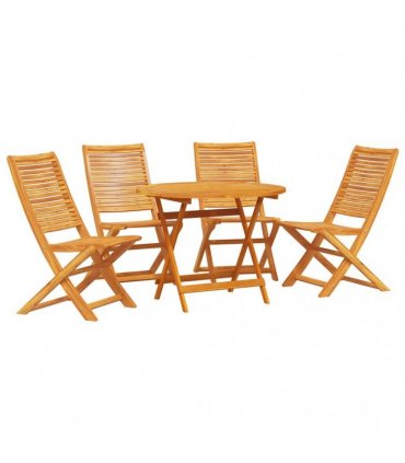 vidaXL Garden Dining Set 5 pcs Brown Solid Acacia Wood