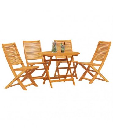 vidaXL Garden Dining Set 5 pcs Brown Solid Acacia Wood