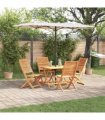 vidaXL Garden Dining Set 5 pcs Brown Solid Acacia Wood