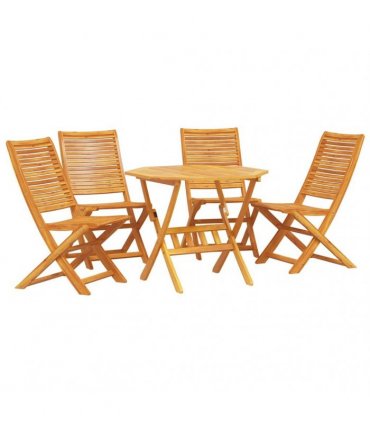 vidaXL Garden Dining Set 5 pcs Brown Solid Acacia Wood