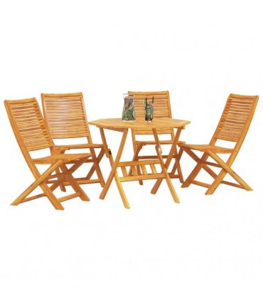 vidaXL Garden Dining Set 5 pcs Brown Solid Acacia Wood