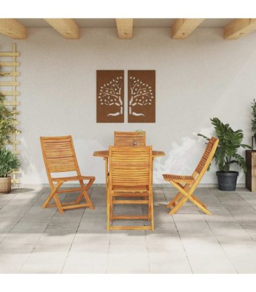 vidaXL Garden Dining Set 5 pcs Brown Solid Acacia Wood