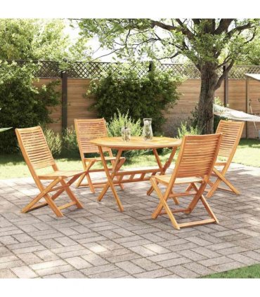 vidaXL Garden Dining Set 5 pcs Brown Solid Acacia Wood