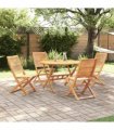 vidaXL Garden Dining Set 5 pcs Brown Solid Acacia Wood