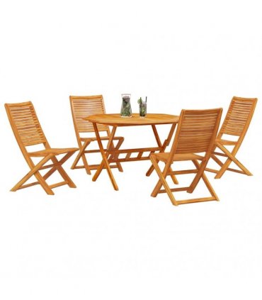 vidaXL Garden Dining Set 5 pcs Brown Solid Acacia Wood