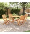 vidaXL Garden Dining Set 5 pcs Brown Solid Acacia Wood